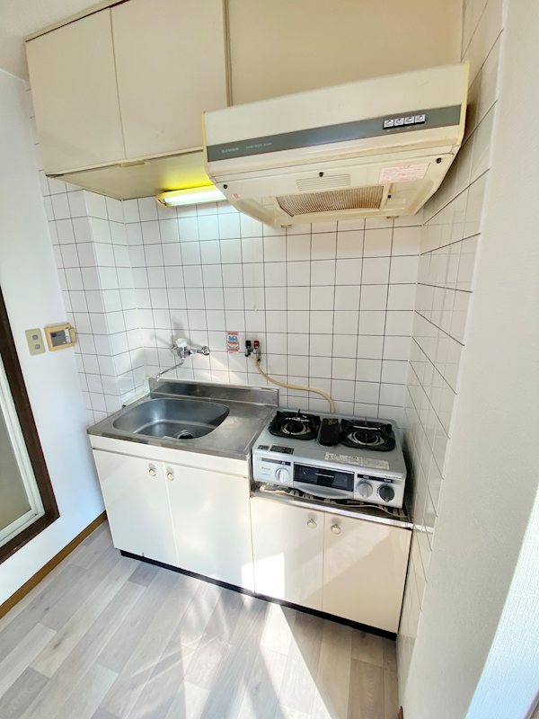 キッチン　ワンルームには珍しいガスコンロ2口グリル付