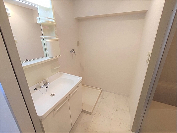 洗面設備　他室参考写真　横には洗濯機置場