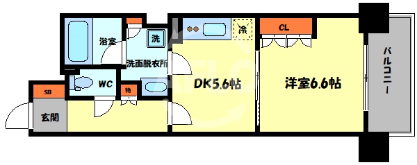 地下鉄千日前線 鶴橋駅 徒歩8分 15階建 築20年の間取り写真