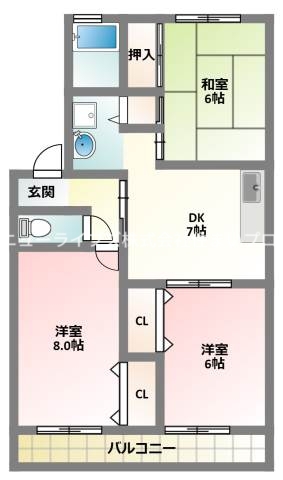 ミモザ2の間取り写真