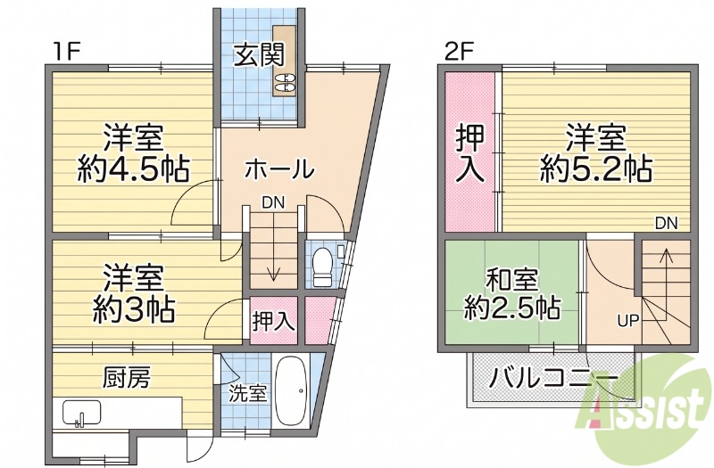 兵庫区菊水町貸家の間取り写真