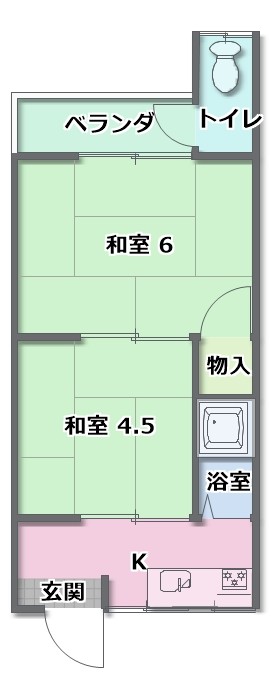 阪急宝塚線 服部天神駅 徒歩7分 2階建 築62年の間取り写真