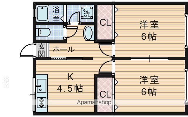 阪急宝塚線 曽根駅 徒歩12分 2階建 築52年の間取り写真