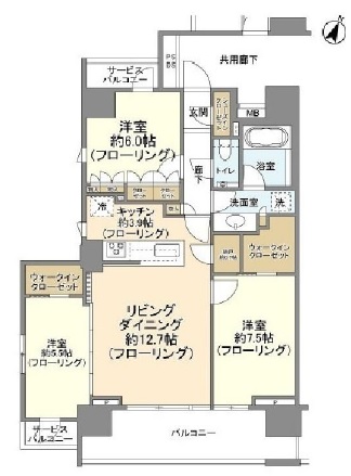 クレヴィア新宿若松町の間取り写真