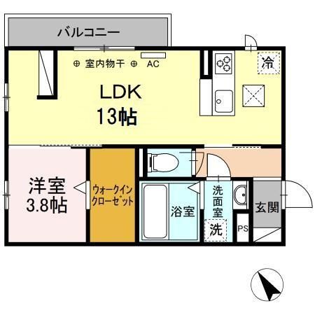 富士市上横割のアパートの間取り