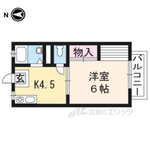 【京都市右京区太秦森ケ東町のアパートの間取り】