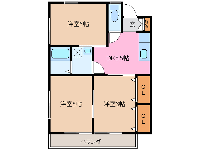 津市香良洲町のアパートの間取り