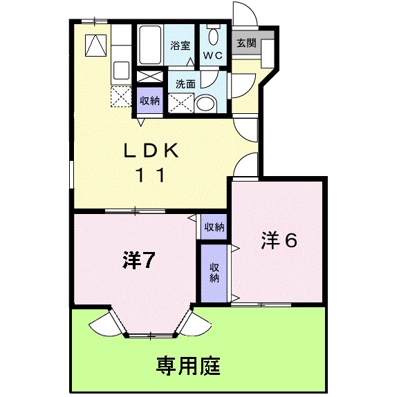 大阪狭山市東野中のアパートの間取り