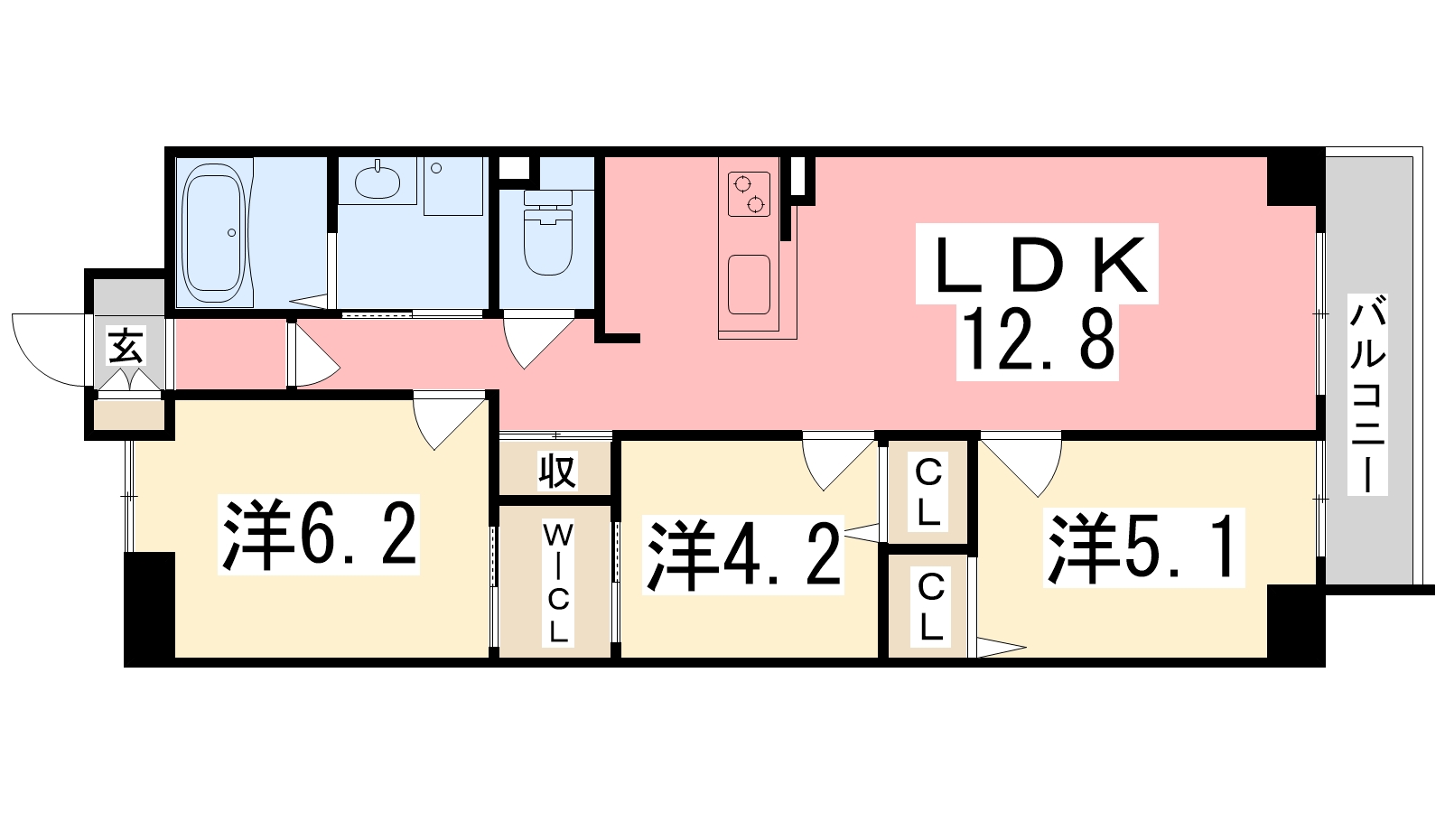 キャッスルコート岩端の間取り