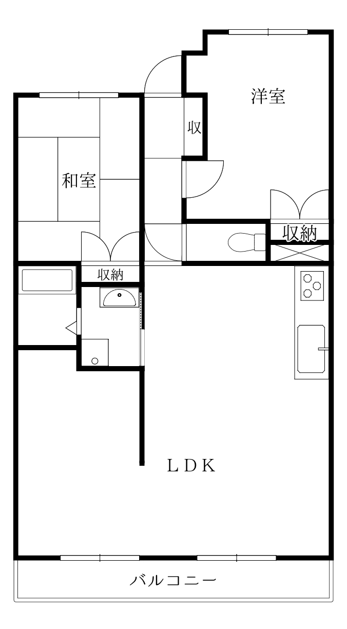 徳島市中吉野町のマンションの間取り