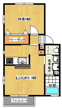 ルールマランA棟201号室Aの間取り