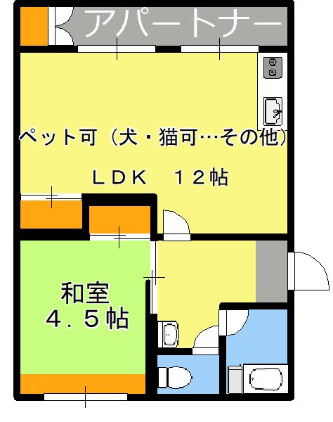 鹿児島市永吉のマンションの間取り