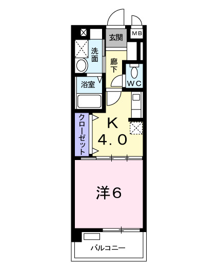 【北九州市小倉南区南方のマンションの間取り】