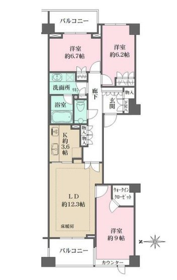 パークハウス四谷の間取り