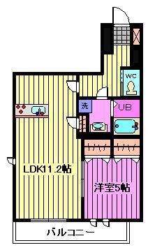 さいたま市浦和区北浦和のマンションの間取り