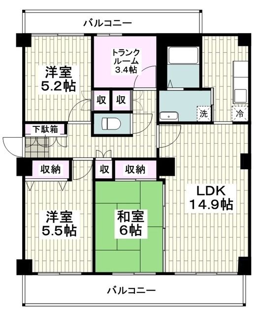 横浜市瀬谷区瀬谷のマンションの間取り