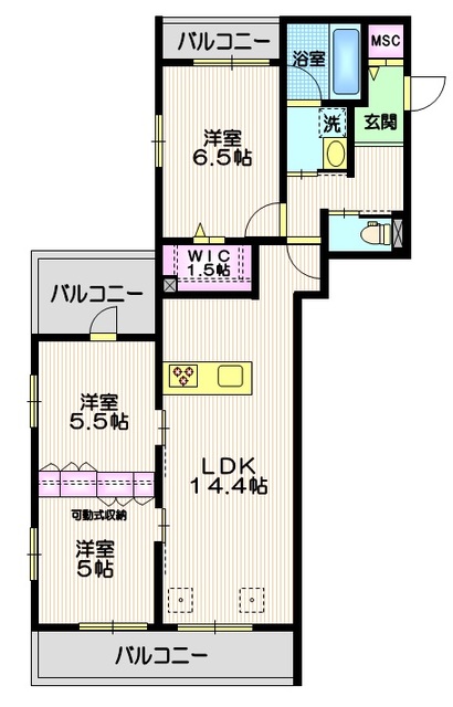 世田谷区深沢のマンションの間取り