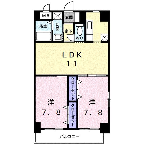 Ｓテイト新山口の間取り