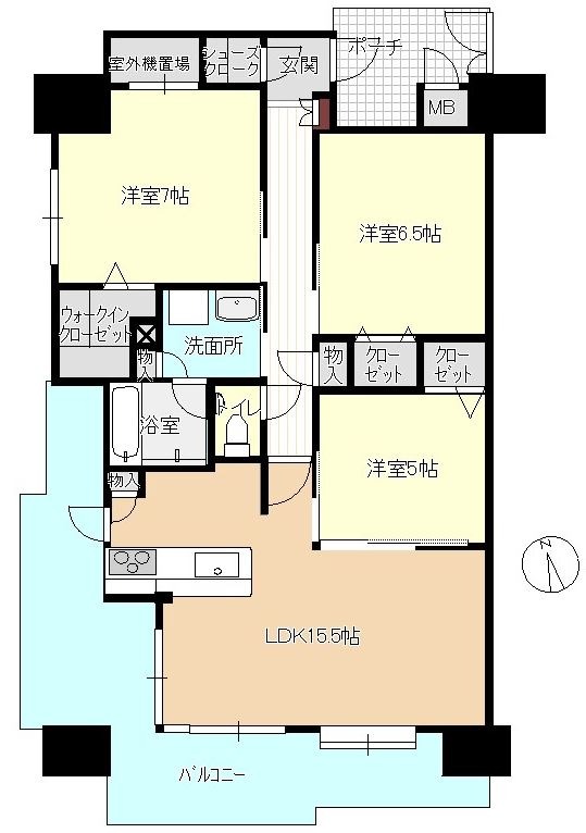 倉敷市老松町のマンションの間取り