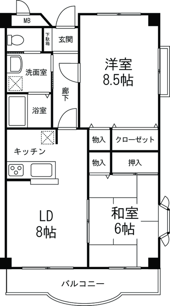 ヴィラ　エーデルワイスの間取り