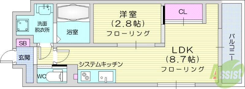 シェルグランデ原町本通の間取り