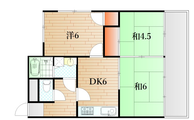 下関市長府松小田本町のマンションの間取り