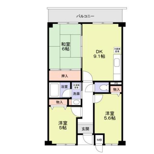 【ジュネス東生駒の間取り】