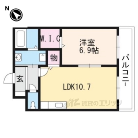 東近江市東沖野のマンションの間取り