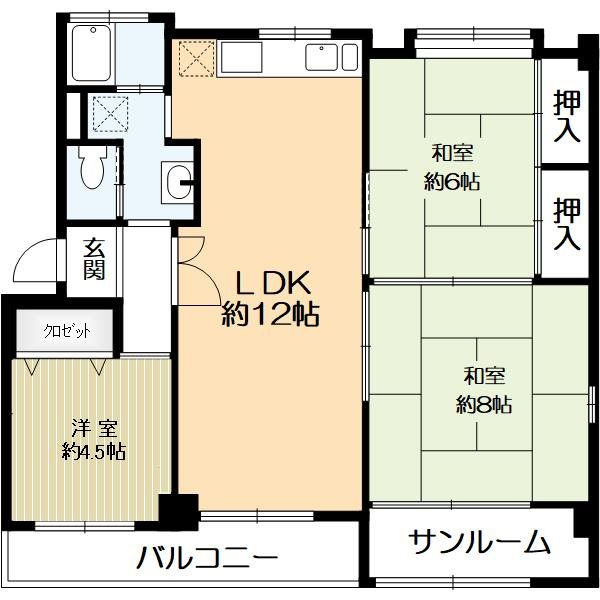 山御影マンションF棟の間取り