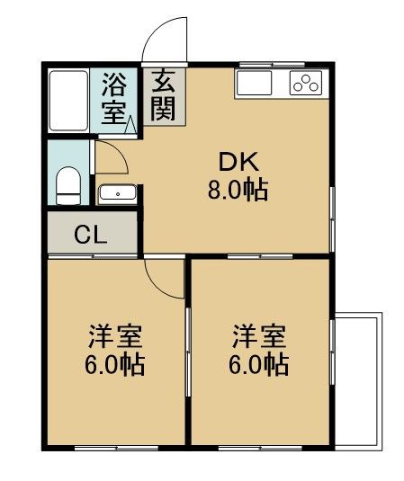 守谷市けやき台のアパートの間取り