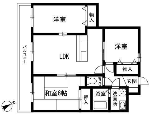 福岡市東区原田のマンションの間取り