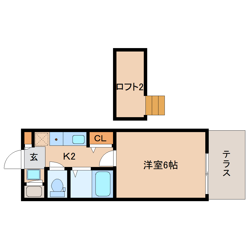 奈良市山陵町のアパートの間取り