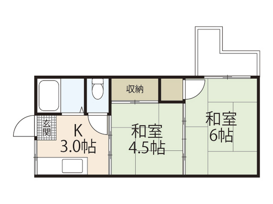 広島市中区江波二本松のマンションの間取り