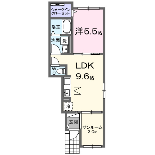 メゾン　グレーヌ王子町IIの間取り