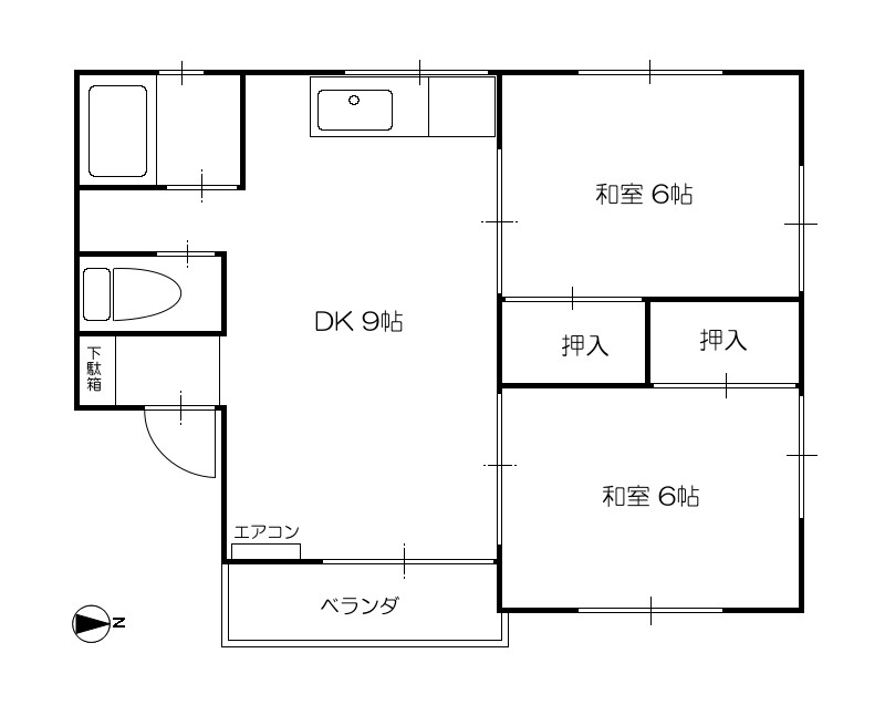 太陽ガーデン110棟の間取り