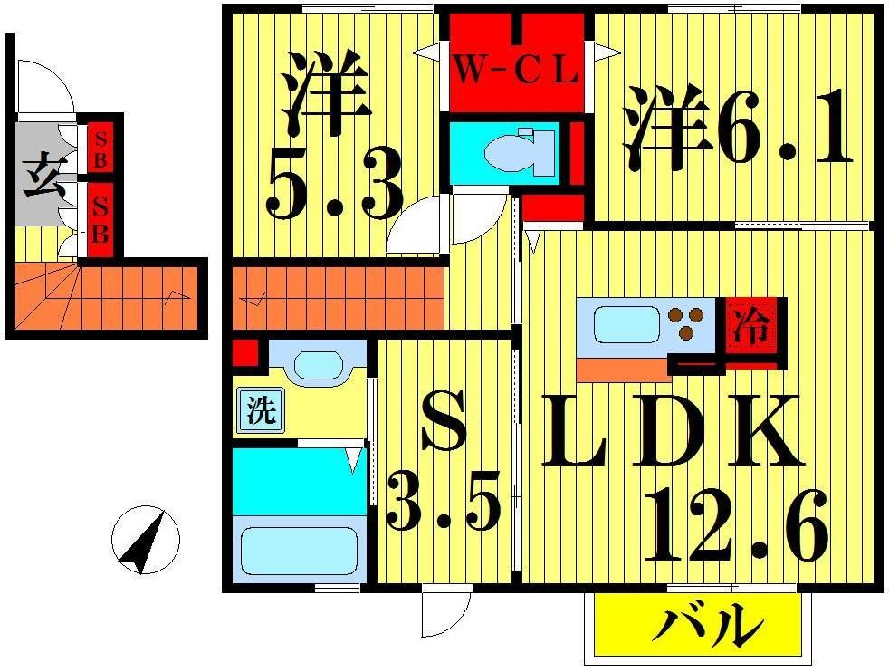 サイドガーデン南増尾　A棟の間取り