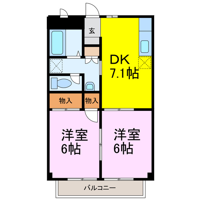 古河市中田のアパートの間取り