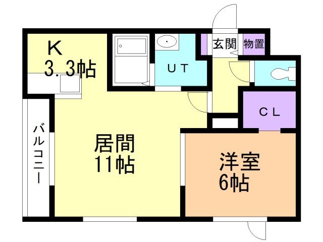 苫小牧市豊川町のアパートの間取り