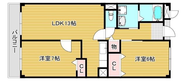 チャームテラス222Eの間取り