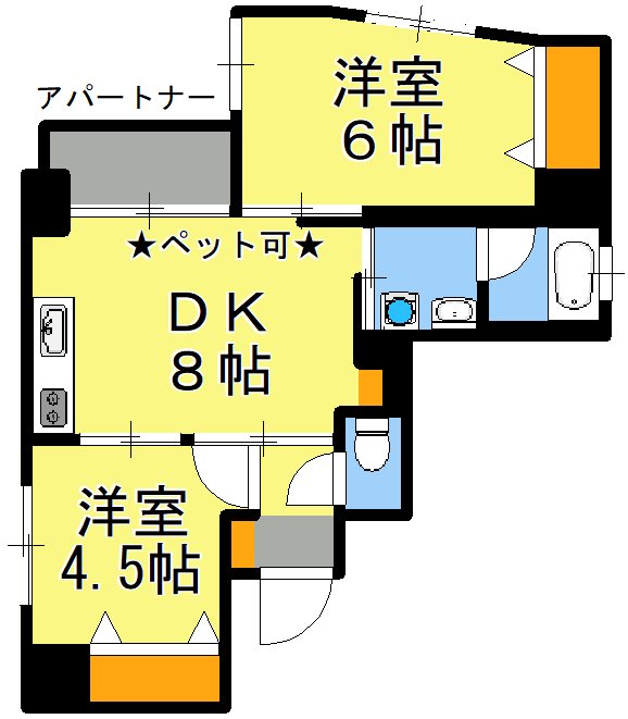 鹿児島市松原町のマンションの間取り