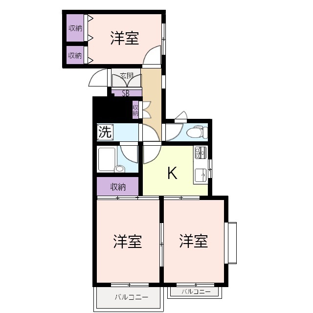 コスモ鶴瀬パストラルＭＨの間取り