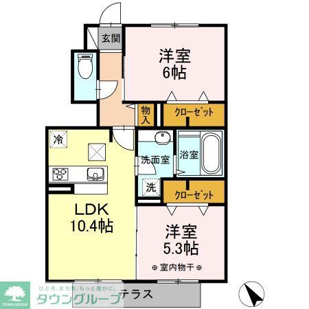 西多摩郡瑞穂町大字殿ケ谷のアパートの間取り