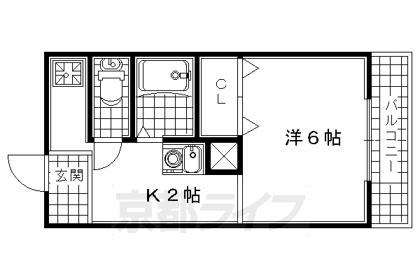 宇治市莵道のマンションの間取り