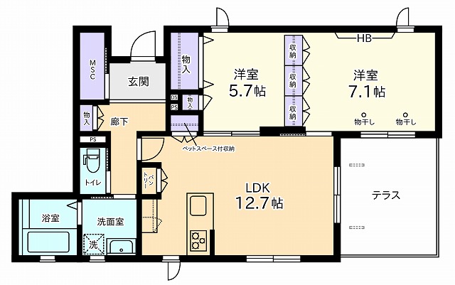 テラス桜ヶ丘 Aの間取り