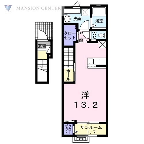 新潟市北区葛塚のアパートの間取り