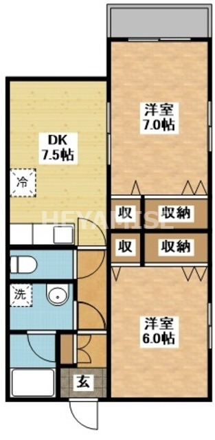 長崎市立岩町のアパートの間取り