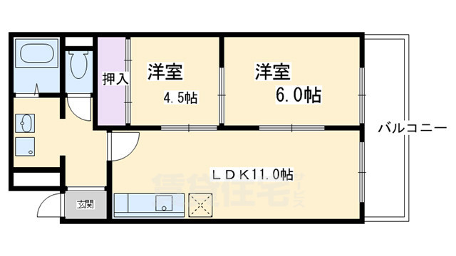 京都市下京区綾堀川町のマンションの間取り