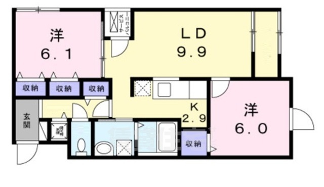 堺市堺区新在家町東のマンションの間取り