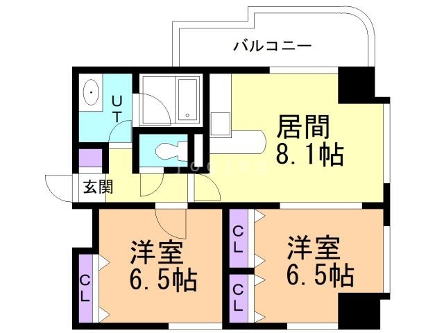 札幌市西区琴似二条のマンションの間取り