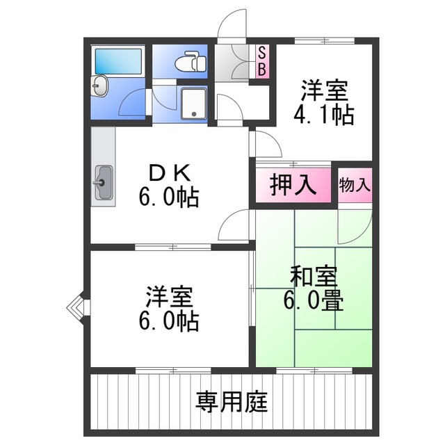 岸和田市流木町のアパートの間取り